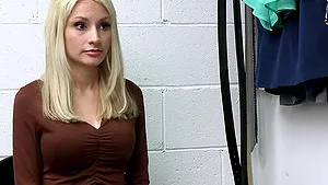 Cute blonde babe April Love enjoys having sex in the office