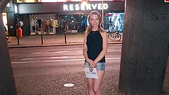 German young college teen lily ray public pick up on street
