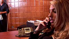 Business lady Jordan Kingsley in uniform fucked by the janitor