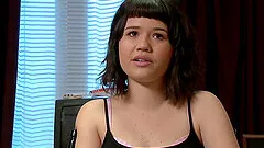 Lovely Yhivi feeds her unshaved cunt with her favorite sex toy