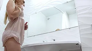 Solo chick Kristen Clover loves filming herself while masturbating