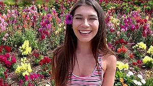 Brunette Gianna Gem enjoys while being fucked in the back of a car