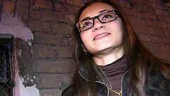 Skinny girl Shrima Malati with glasses fucked in the public place