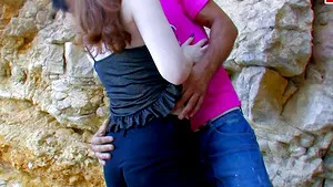 French  teen get anal fuck outdoor