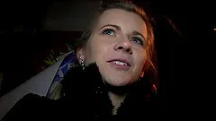 Reality outdoors casting with Ester Kolege ends with cum in mouth