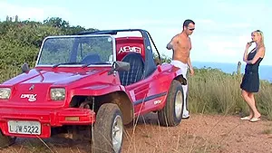 Outdoor fucking by the car with naughty Tarra White and a stranger