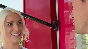 Mandy Slim wearing nylon stockings gets fucked by her boyfriend