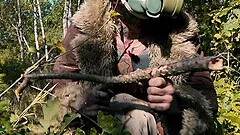 Rough outdoor gangbang with big dicks and slutty Lola Shine