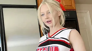 Cheerleader Jenna Fireworks moans while being penetrated hard