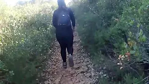 Outdoor fucking in the forest in doggy style with sexy Diana