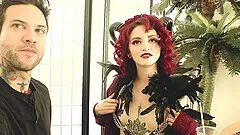 Petite slut Lola Fae gets naked and teases in the backstage