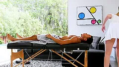 Massage therapist Alexa Grace loves to eat sticky cum after sex