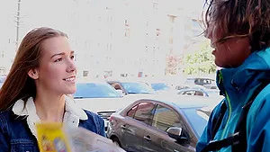 Horny girl Alexis Crystal gets surprised with a thick pecker