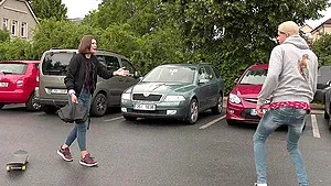 Outdoor fucking with naughty Grace Carson and her coworker