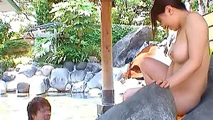 Outdoor fucking by the pool with chubby Buruma Aoi & her BF