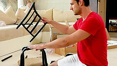 Petite girl Megan Rain gives amazing head and receives a cum in mouth