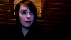 Horny German girl flashing tits on web cam