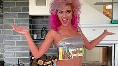 Interracial threesome sex with kinky slut Cherry Kiss and two BBCs