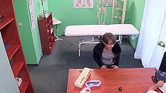 Hidden camera at the doctor's office records skinny patient having sex