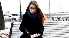 Cum all over glasses and face for cum thirsty slut Alita Angel