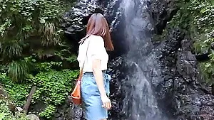 Outdoor dicking with Yanagawa Mako getting a facial after sex