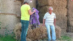 German mature grandma fucks outdoor in amateur