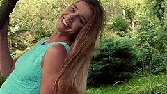 Outside sex and a blowjob is amazing with horny and pretty Alexis Crystal