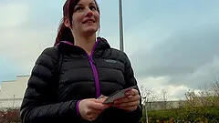 Elena Vega sucking a stranger's dick before hard fuck outside