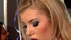 Dona Bell gets her pussy pleased by a dude in the public toilet