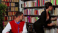 Hard sex at the library with Katana Kombat is unforgettable for this dude