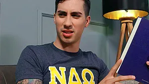 Handsome gay lovers drill each other's tight ass on the sofa