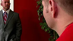 Hot gay Matt Stevens likes sticky man juice on his strong body after sex