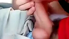 Blonde boy amateur sucks daddy in the car