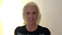 Divine babe with great tattoos shows off her tits while fingering herself passionately.