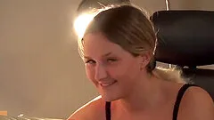 Horny chick strips off her bra and her panties right after that for her viewers.