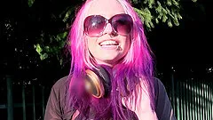 Outside fuck with a stranger is a fantasy of horny pink hair Proxy Paige