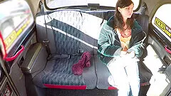 Sweet girl Arian Joy ramming a fat friend's penis in the taxi