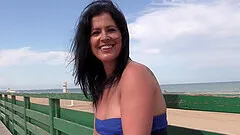 Outdoor sex and blowjob in the forest are fantasies of brunette Montse