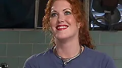 Tied Sabrina Fox craves for Mz Berlin 's sex toys in her pussy