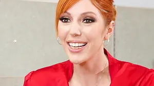 Interracial fucking in the office with horny redhead Lauren Phillips