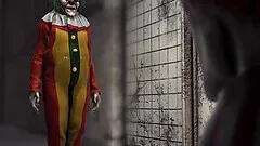 Evil clown fucks a sweet horny college girl in an abandoned hospital