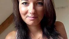 Beautiful brunette was so horny that she just had to get naked before masturbating.