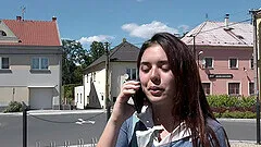 Outdoor jumping on a penis is amazing experience for Diana Rius