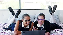 Lesbian threesome with Marley Brinx and Avi Love gives the best orgasm