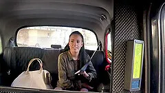 Taxi driver spreads Abigail Ash's legs for his big penis in the car