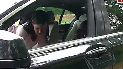 Пerman teen make blowjob with cum swallow in car