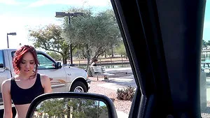 Slender hottie Mila Jade gets fucked hard in back of the car