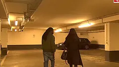 German skinny brunette teen outdoor car fuck