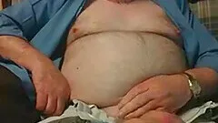 Hairy Grandpa Bear Fondling His Cock