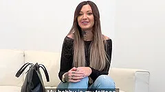 Tattooed blonde Adel Asanty enjoys hard sex games at the casting